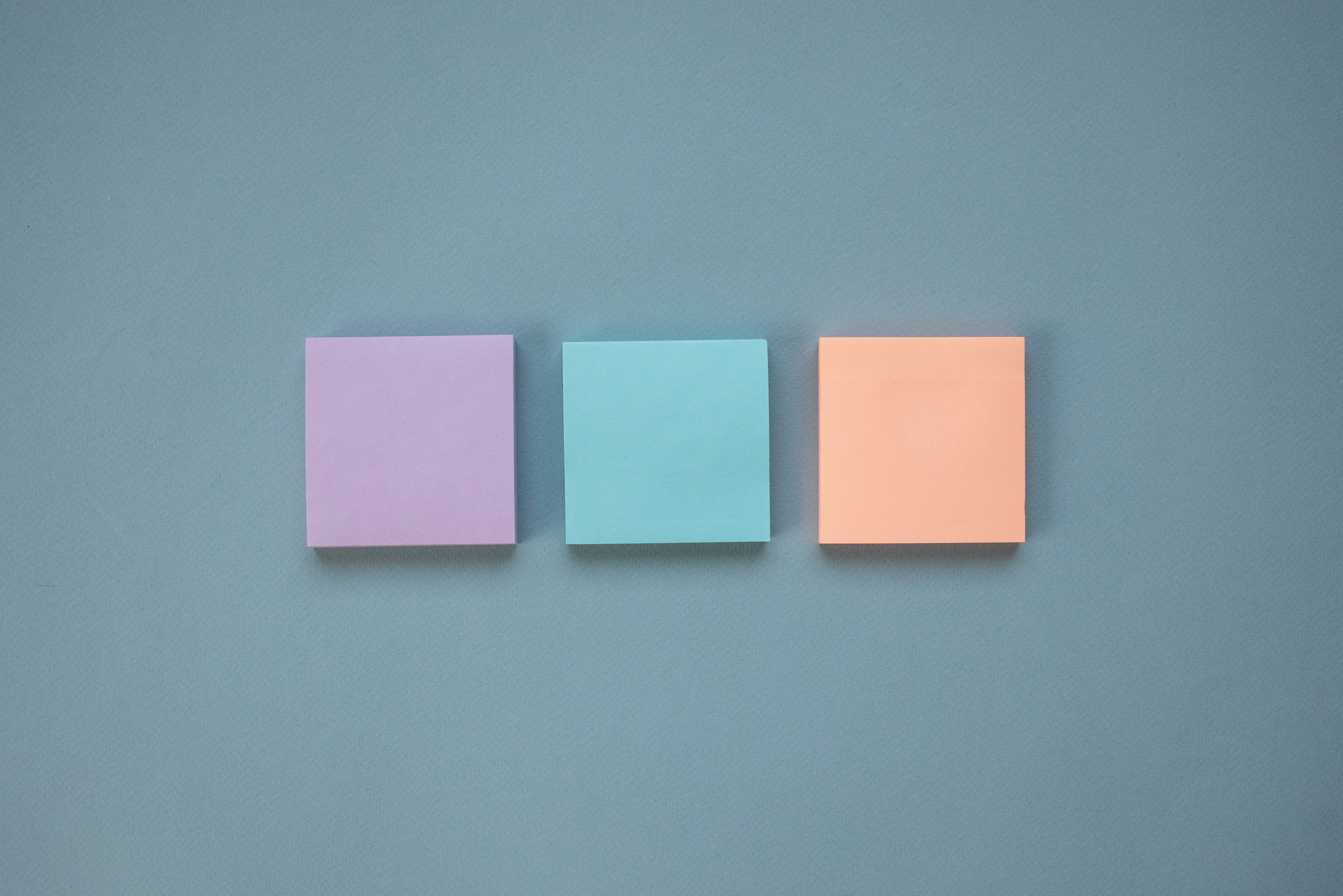 Neat Row of Pastel Post-it Notes