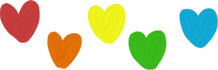 Cute Painterly Pride LGBT Hearts